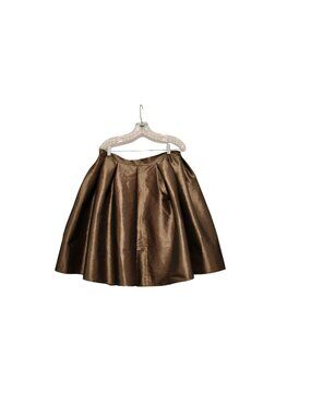 Women's Rag Therapy Bronze Gold Taffeta Pleated Circle Party Skirt Size XL